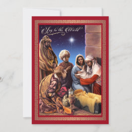 Tarjeta de Navidades planos de arte de la nativida