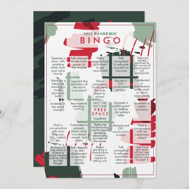 Tarjeta de Navidades planos de gran cortesía BINGO (Anverso / Reverso)