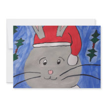 Tarjeta de Navidades planos de Santa Bunny