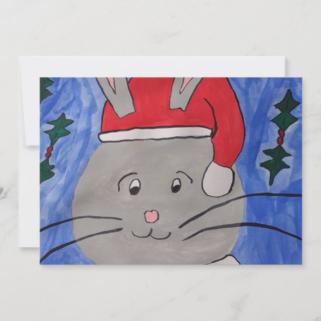Tarjeta de Navidades planos de Santa Bunny (Anverso)
