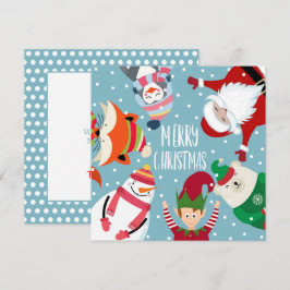 Tarjeta de Navidades planos de Santa Claus y amigo