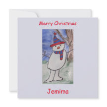 Tarjeta de Navidades planos de Snowman