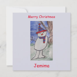 Tarjeta de Navidades planos de Snowman