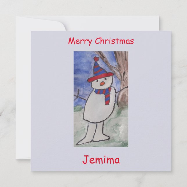 Tarjeta de Navidades planos de Snowman (Anverso)
