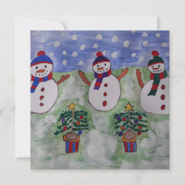 Tarjeta de Navidades planos de tres Navidades para