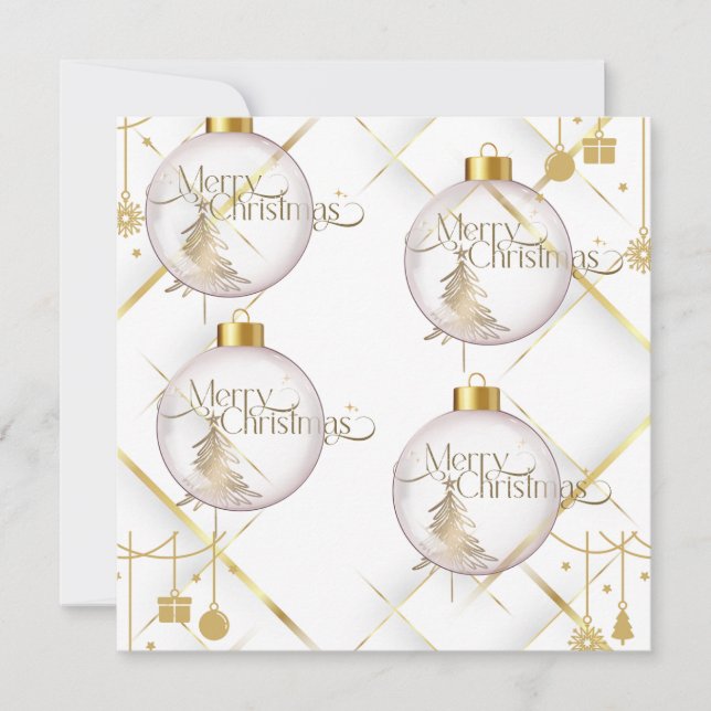 Tarjeta de Navidades planos Luxury Gold (Personali (Anverso)