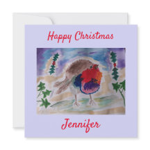 Tarjeta de Navidades planos personalizados Robin p