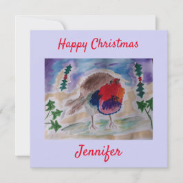 Tarjeta de Navidades planos personalizados Robin p