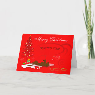 Tarjeta de navidades - (plantilla) Chocolate Lab D