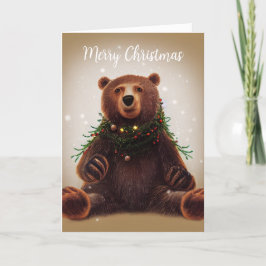 Tarjeta de Navidades plegados con oso