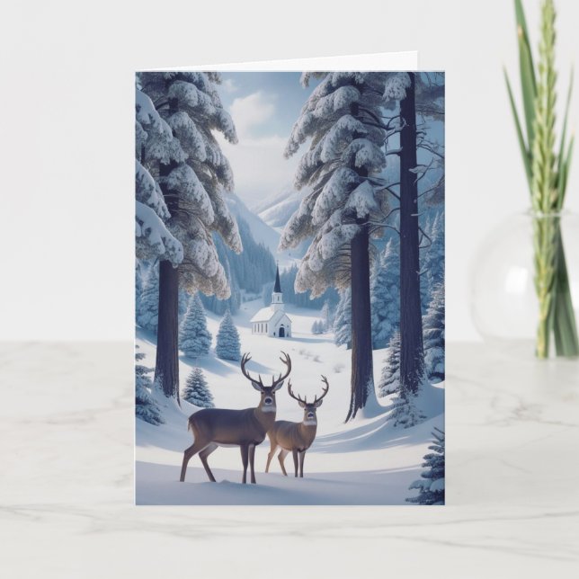 Tarjeta de Navidades plegados de la escena del inv (Anverso)
