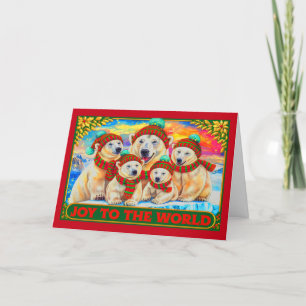 Tarjeta de Navidades plegados de ositos polares fe
