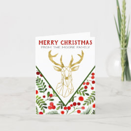 Tarjeta de Navidades plegados de renos geométricos