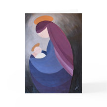 Tarjeta de Navidades plegados Madonna y Child