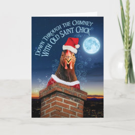 Tarjeta de Navidades plegados - Old Saint Chick