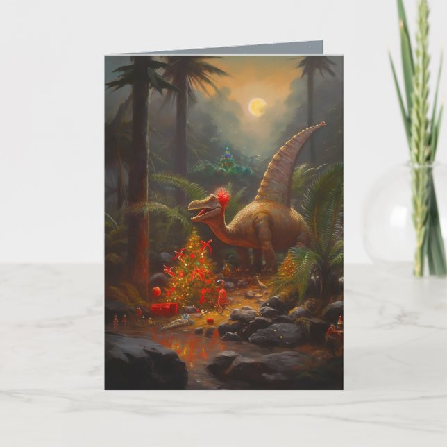 Tarjeta de Navidades prehistóricos (Anverso)