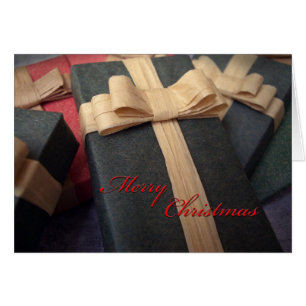 Tarjeta de Navidades presentes en verde