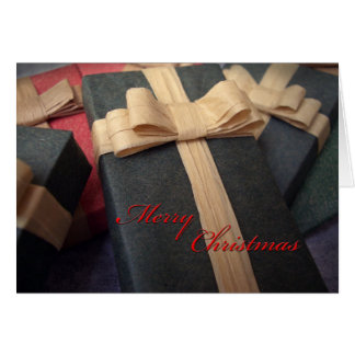 Tarjeta de Navidades presentes en verde
