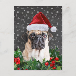 Tarjeta de Navidades Pug