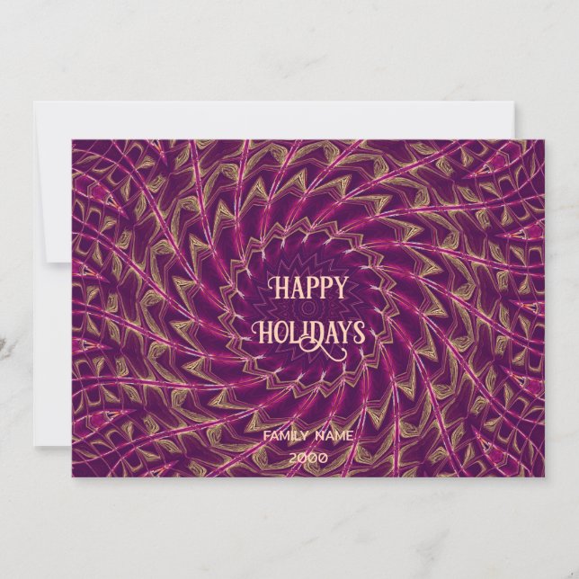 Tarjeta de Navidades Purple Gold Holiday (Anverso)
