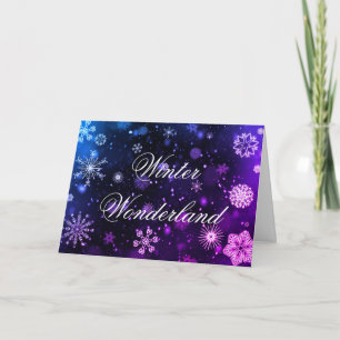 Tarjeta de Navidades Purple Snowflakes