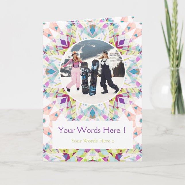 Tarjeta de Navidades Purple Star de bienvenida con (Anverso)