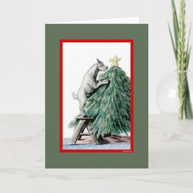 Tarjeta de Navidades Pygmy Goat Sketch (Anverso)