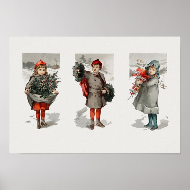 Tarjeta de navidades que representa a niños Arte v (Frente)