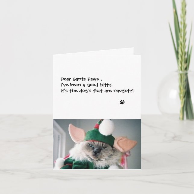 Tarjeta de navidades - Queridos Santa Paws (Anverso)