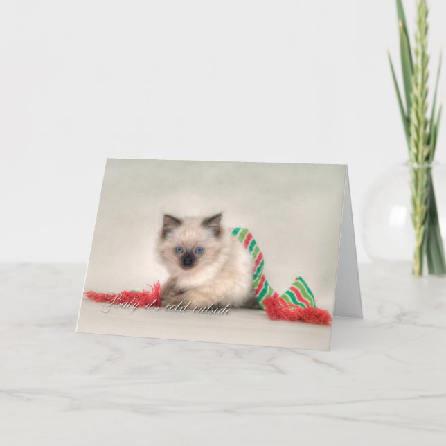 Tarjeta de Navidades Ragdoll (Anverso)
