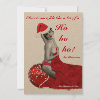 Tarjeta de Navidades Rara y Ridícula Chiste Pinup