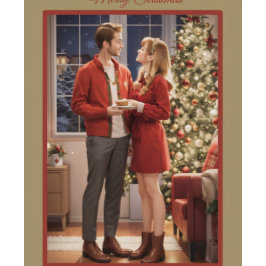 Tarjeta de Navidades recién casados