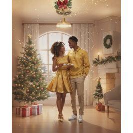 Tarjeta de Navidades recién casados, aniversario
