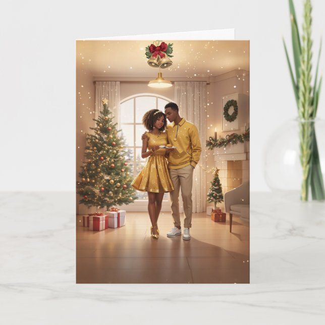 Tarjeta de Navidades recién casados, aniversario (Anverso)