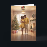 Tarjeta de Navidades recién casados, aniversario<br><div class="desc">Esta tarjeta de Navidades captura la esencia de una pareja profundamente enamorada, celebrando su primera temporada de vacaciones como recién casados o primer aniversario o la ocasión que usted elija. Se irradia calidez y ternura, convirtiéndolo en la carta ideal para compartir la alegría de su unión con amigos y familiares....</div>