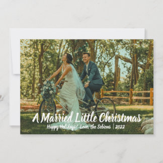 Tarjeta de Navidades recién casados horizontal