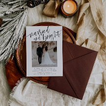 Tarjeta De Navidades Recién Casados Y Brillantes