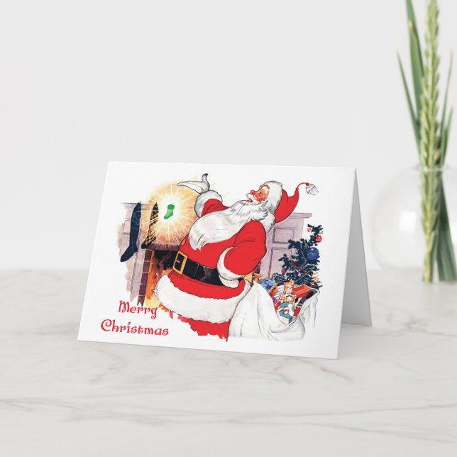 Tarjeta de Navidades recién nacido Santa invitació (Anverso)