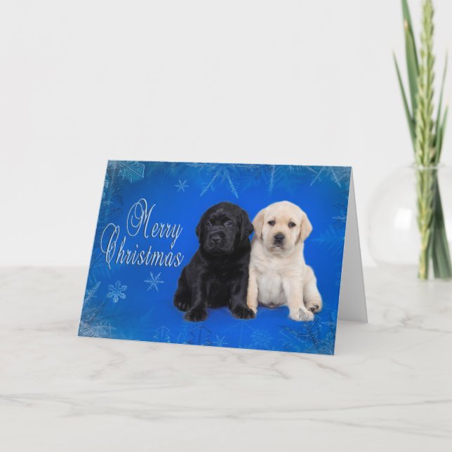 Tarjeta de navidades recuperadores de Labrador (Anverso)