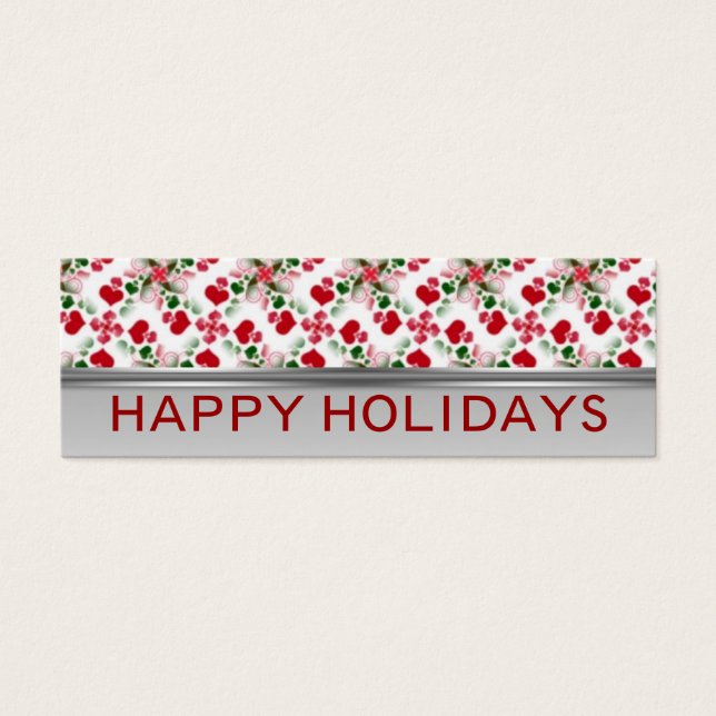 Tarjeta de Navidades Red + Green Hearts | Tamaño m (Frente)