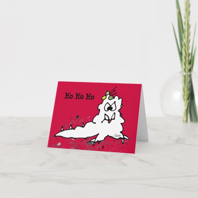 Tarjeta de Navidades Red Ho Ho Ho Ho Personalizado (Anverso)