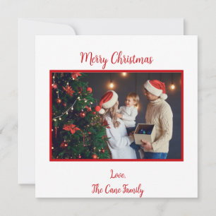 Tarjeta de Navidades Red Photo Merry Christmas