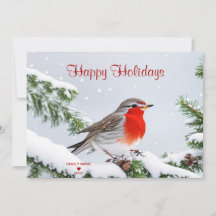 Tarjeta de Navidades Red Robin Holiday