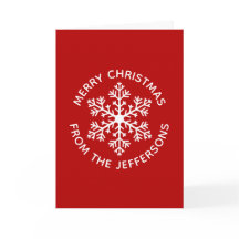 Tarjeta de Navidades Red Snowflake