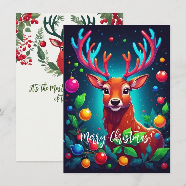 Tarjeta de Navidades "Reindeer y Baudibles" (Anverso / Reverso)