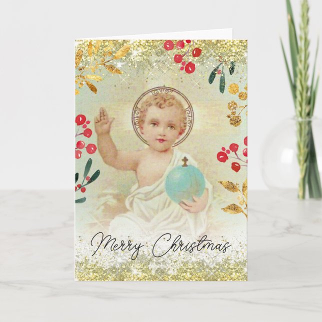Tarjeta de Navidades religiosos Baby Jesus (Anverso)