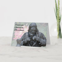 Tarjeta de Navidades religiosos con Cristo