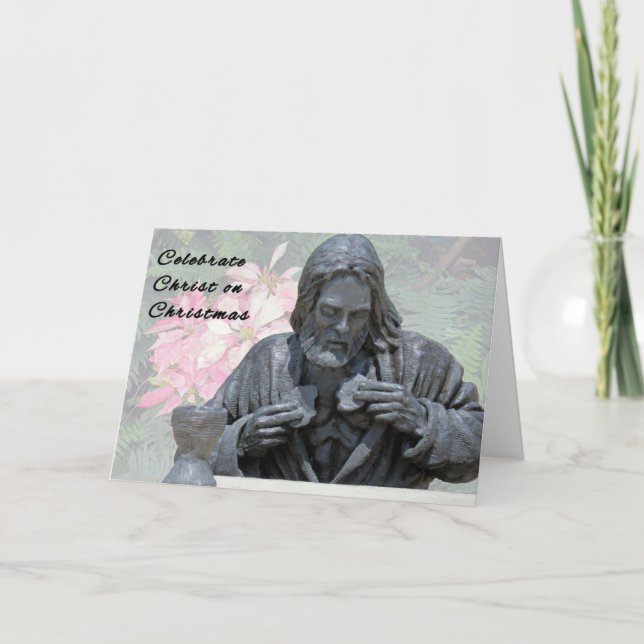 Tarjeta de Navidades religiosos con Cristo (Anverso)