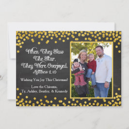 Tarjeta de Navidades religiosos con foto de una fa