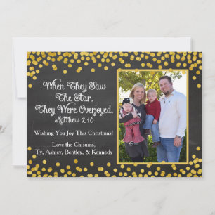 Tarjeta de Navidades religiosos con foto de una fa